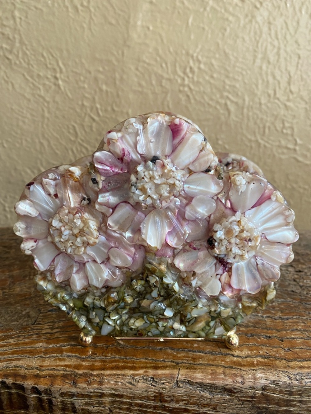 💐Rare 1960’s Vintage💐Abalone Shell & Lucite Napkin Holder - Picture 13 of 14